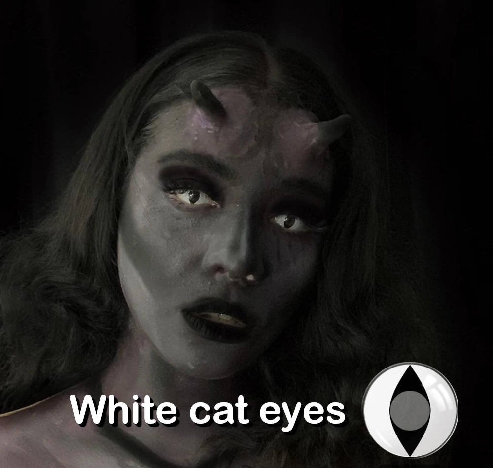 White cat eye lenses